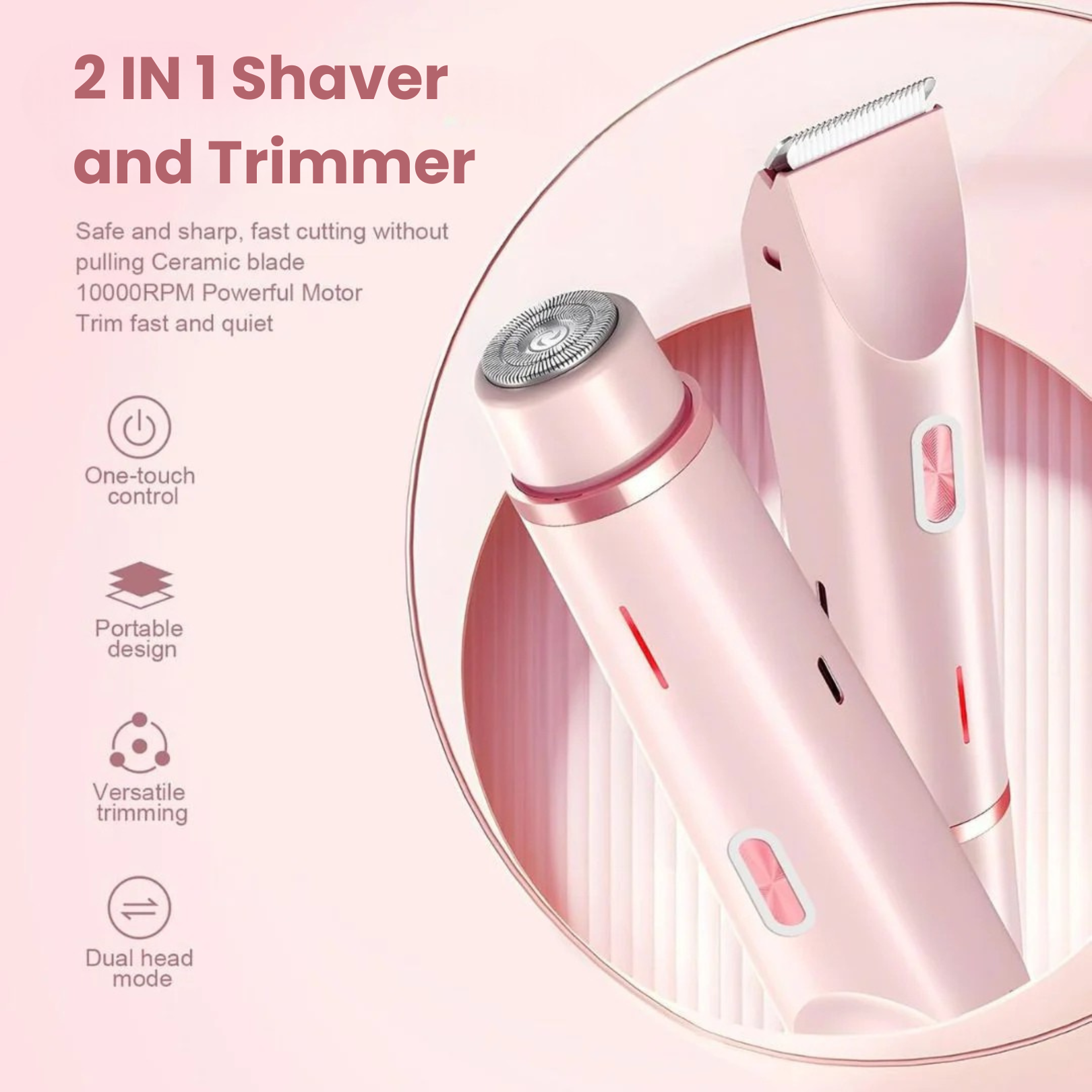 Double Head 2 IN 1 Electric Hair Shaver and Trimmer